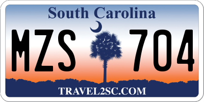 SC license plate MZS704