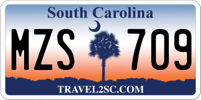 SC license plate MZS709