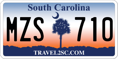 SC license plate MZS710