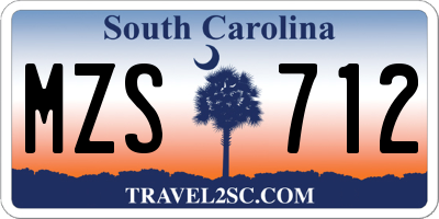 SC license plate MZS712