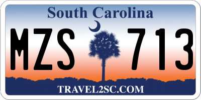 SC license plate MZS713