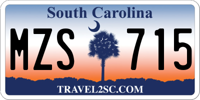 SC license plate MZS715