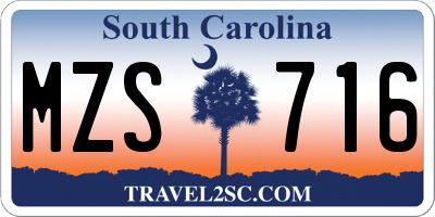 SC license plate MZS716