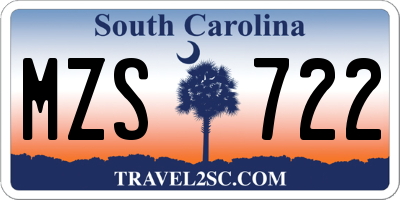 SC license plate MZS722