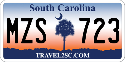 SC license plate MZS723