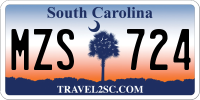 SC license plate MZS724