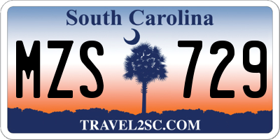 SC license plate MZS729