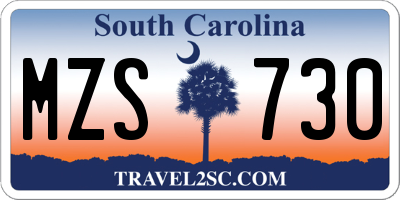SC license plate MZS730
