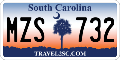 SC license plate MZS732