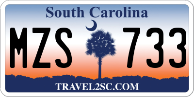 SC license plate MZS733