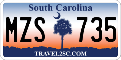 SC license plate MZS735