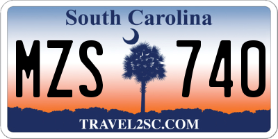 SC license plate MZS740