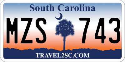 SC license plate MZS743