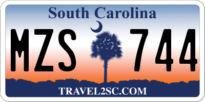 SC license plate MZS744