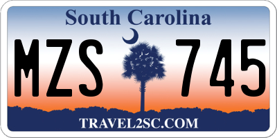 SC license plate MZS745