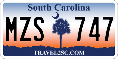 SC license plate MZS747