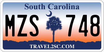 SC license plate MZS748