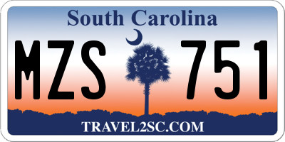 SC license plate MZS751