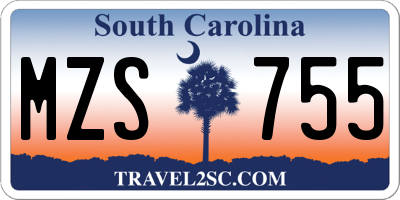 SC license plate MZS755