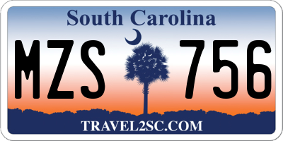 SC license plate MZS756