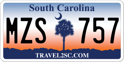 SC license plate MZS757