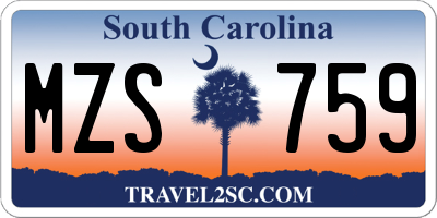 SC license plate MZS759