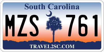 SC license plate MZS761