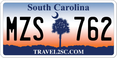 SC license plate MZS762