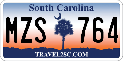 SC license plate MZS764