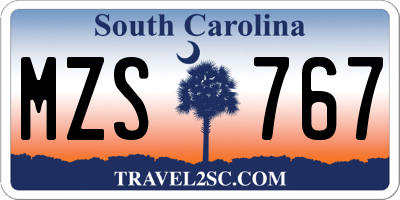 SC license plate MZS767