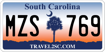 SC license plate MZS769