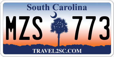 SC license plate MZS773