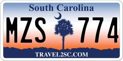 SC license plate MZS774