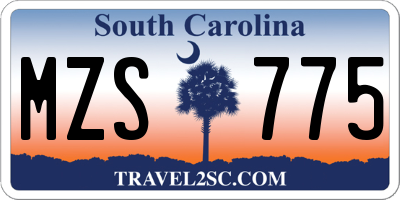 SC license plate MZS775