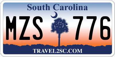 SC license plate MZS776
