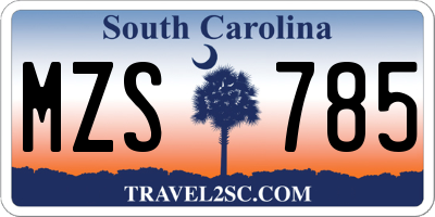 SC license plate MZS785