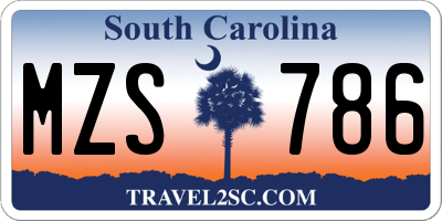 SC license plate MZS786