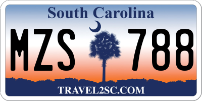 SC license plate MZS788