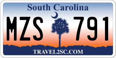 SC license plate MZS791