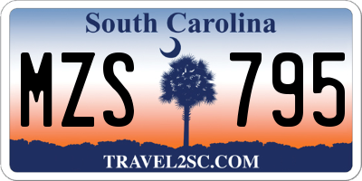 SC license plate MZS795
