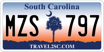 SC license plate MZS797