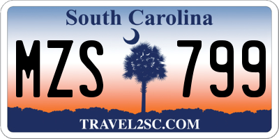 SC license plate MZS799