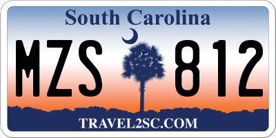 SC license plate MZS812
