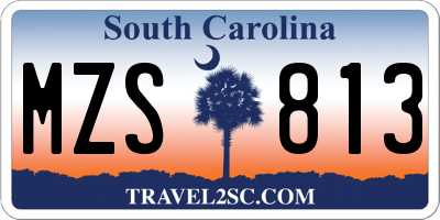 SC license plate MZS813