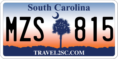 SC license plate MZS815