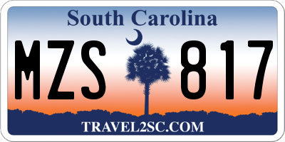 SC license plate MZS817