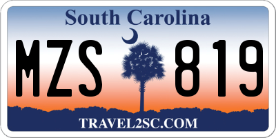 SC license plate MZS819