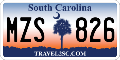 SC license plate MZS826