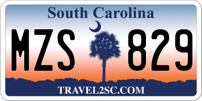 SC license plate MZS829