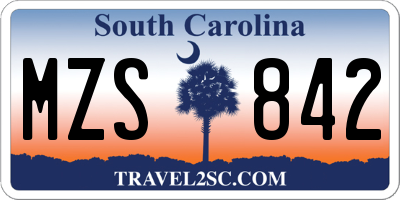 SC license plate MZS842